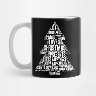 Christmas Tree Word Cloud Mug